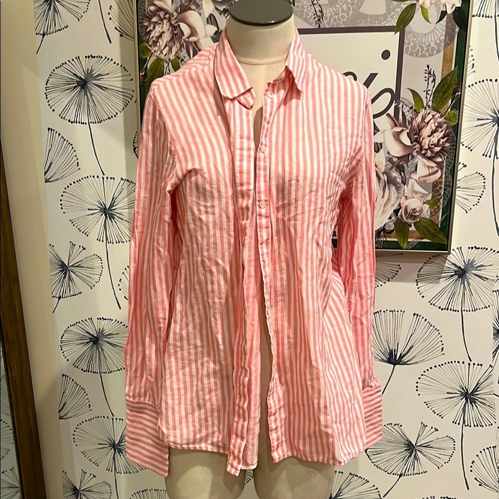 Pink Striped Button-Up Shirt